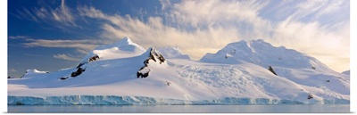 Mountain covered by glaciers, Half Moon Bay, Antarctic Peninsula, Antarctica