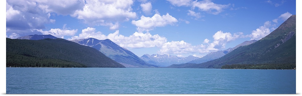 Mountain range at the lakeside, Kenai Lake, Kenai Peninsula, Alaska, USA