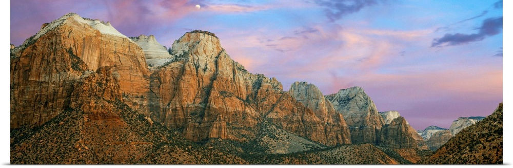 Low angle view of a mountain range, The Sentinel, Zion National Park, Washington County, Utah, USA