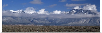 Mountains covered with fog, Taos, New Mexico