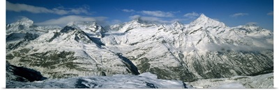 Mountains covered with snow, Matterhorn, Switzerland