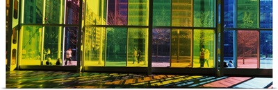 Multi colored glass in a convention center Palais De Congres De Montreal Montreal Quebec Canada