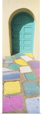 Multi-colored tiles in front of a door, Balboa Park, San Diego, California