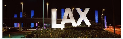 Neon sign at an airport, LAX Airport, City Of Los Angeles