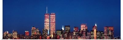 New York City, skyline with World Trade Center