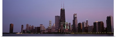Night skyline Chicago IL