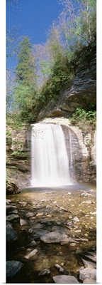 North Carolina, Pisgah National Forest, Waterfall from the rocks