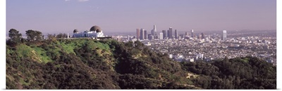 Observatory on a hill with cityscape in the background Griffith Park Observatory Los Angeles California