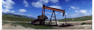 Oil drill on a landscape, Taft, Kern County, California