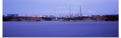 Oil refinery at the coast, Lysekil, Bohuslan, Sweden