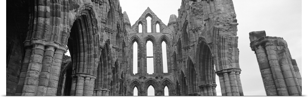 Old ruins of a church, Whitby Abbey, Whitby, North Yorkshire, England