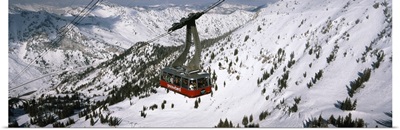 Overhead cable car in a ski resort, Snowbird Ski Resort, Utah