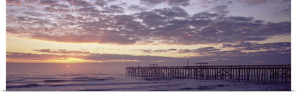 Pier at sunrise, Amelia Island, Nassau County, Florida, USA