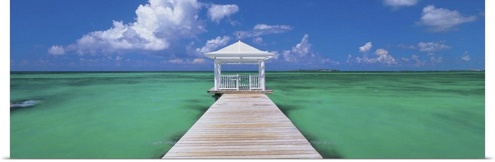 Pier in the sea, Bahamas