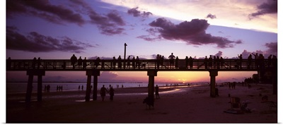 Pier on the beach, Fort Myers Beach, Estero Island, Lee County, Florida,