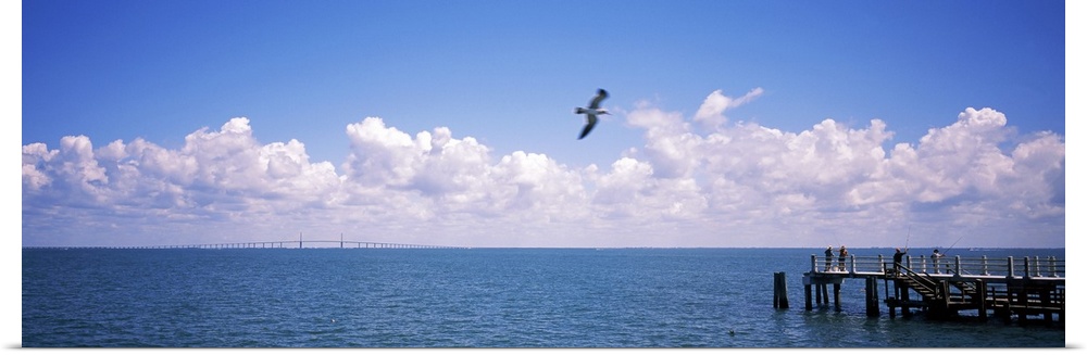 Pier over the sea, Fort De Soto Park, Tampa Bay, Gulf of Mexico, St. Petersburg, Pinellas County, Florida