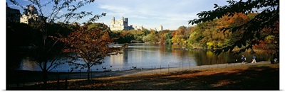 Pond in a city, Central Park, Manhattan, New York City, New York