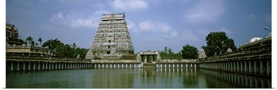 Pond in front of a temple, Chidambaram Temple, Chidambaram, Cuddalore District, Tamil Nadu, India
