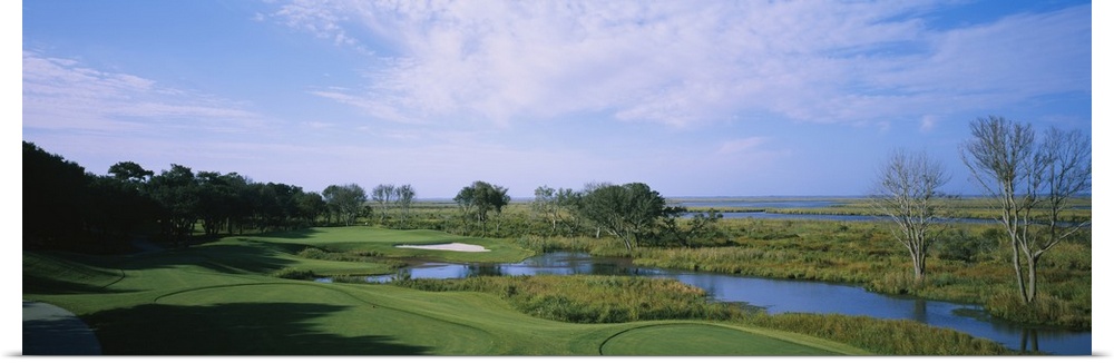 Pond on a golf course, The Currituck Club, Corolla, Outer Banks, North Carolina