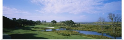 Pond on a golf course, The Currituck Club, Corolla, Outer Banks, North Carolina