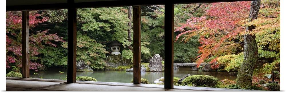 View of Japanese garden from the Renge-ji Temple in Kyoto Japan.