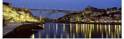 Portugal, Porto, Luis I Bridge, night