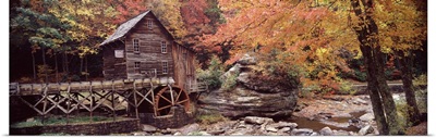 Power station in a forest, Glade Creek Grist Mill, Babcock State Park, West Virginia,