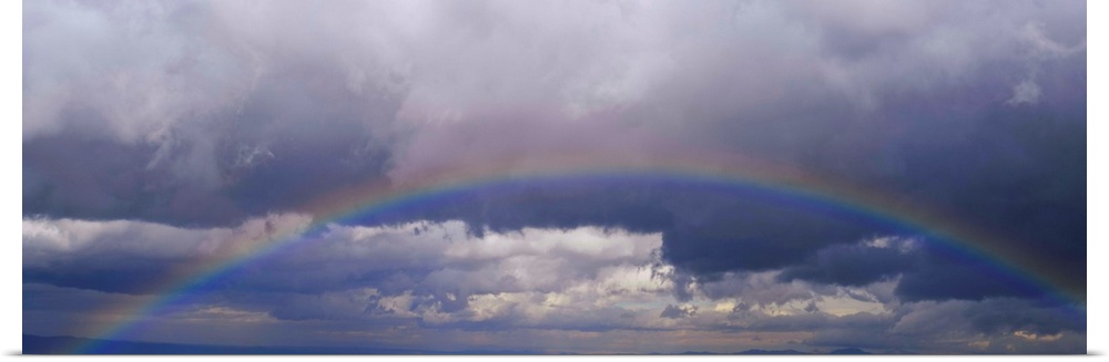 Rainbow against clouds, Pinon Hills, California