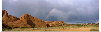 Rainbow over Devil's Garden Arches National Park Utah