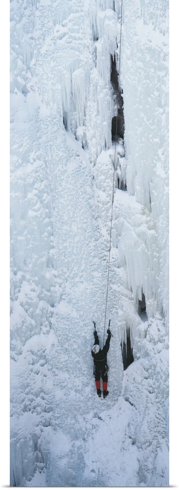 Rear view of an ice climber, Colorado