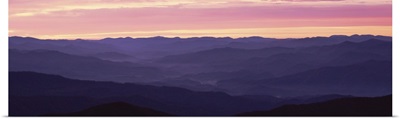 Receeding Mts of Blue Ridge  Sunrise Great Smoky Mts Nat'l Pk NC