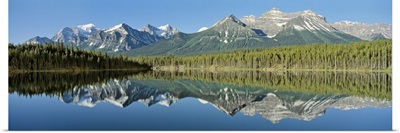 Refection of mountains in water, Canadian Rockies, Canada