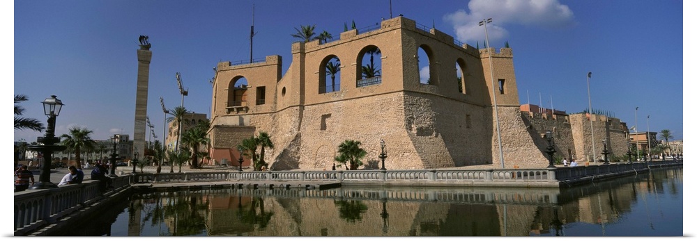 Reflection of a building in a pond, Assai Al-Hamra, Tripoli, Libya