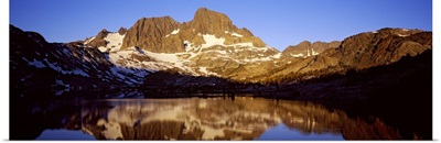 Reflection of a mountain in a lake, Banner Peak, Thousand Island Lake, Ansel Adams Wilderness, Californian Sierra Nevada, California