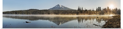 Reflection of a mountain in water, Fish Lake, Mt McLoughlin, Oregon