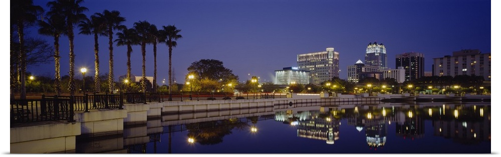 Reflection of buildings in water, Orlando, Florida