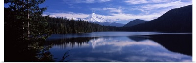 Reflection of clouds in water, Mt Hood, Lost Lake, Mt. Hood National Forest, Hood River County, Oregon