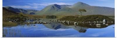 Reflection of mountains in water, Black Mount, Rannoch Moor, Strathclyde, Scotland