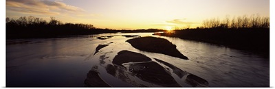 River at sunset, Platte River, Nebraska