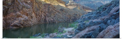 River flowing through mountains, conquistador Aisle, Inner Gorge, Colorado River, Grand Canyon National Park, Arizona