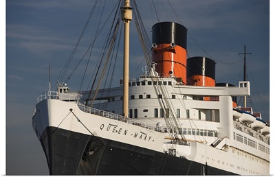 Rms Queen Mary cruise ship at a port, Long Beach, Los Angeles County, California