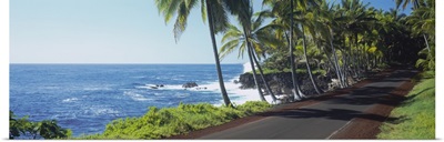 Road along a coast, Hawaii