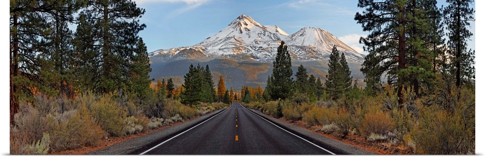 Road leading towards Mt Shasta, Siskiyou County, California