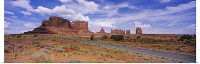 Road passing through a desert, Monument Valley Tribal Park