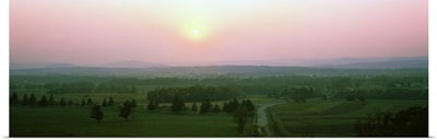 Road passing through a landscape, Gettysburg Battlefield, Gettysburg, Adams County, Pennsylvania,