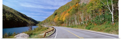 Road passing through a landscape, Route 73, Cascade Lakes, Adirondack Mountains, Keene, New York State