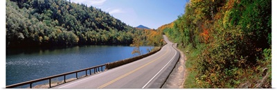 Road passing through a landscape, Route 73, Cascade Lakes, Adirondack Mountains, Keene, New York State