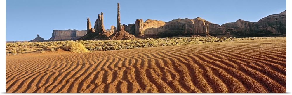 Rock formation in an arid landscape, Monument Valley, Utah