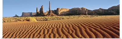 Rock formation in an arid landscape, Monument Valley, Utah