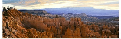 Rock formations in a canyon from Sunrise Point, Bryce Canyon National Park, Utah